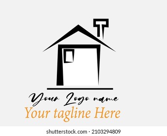 Vector Tracing of simple house in White and Black style. Can be used as Logo, Brands, Mascots, and Tatto.