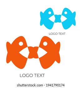 el rastreo vectorial de dos peces que comen forma abstracta, puede utilizarse como logotipo, marcas, mascotas, etc.