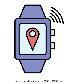 Vector Tracker Watch Filled Outline Icon Design
