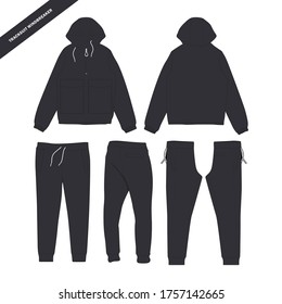 Vector Tracksuit, Windbreaker Outfit Streetwear Fashion Design Illustration For Commercial Use