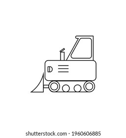 Vector tractor with a bucket of black construction machines. icon for websites, printing on T-shirts, posters and other purposes.
