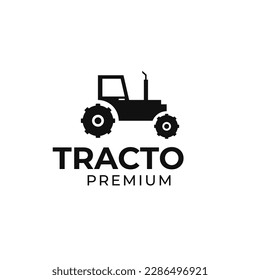 Vector tractor farm logo design illustration idea