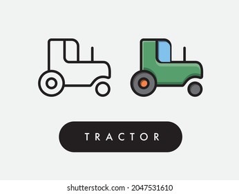 Vector tractor farm vehicle icon illustration