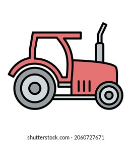 Vector Tractor Filled Outline Icon Design
