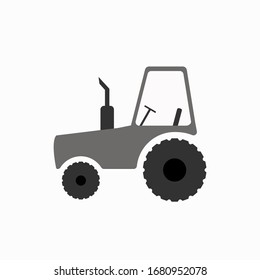 vector Tractor icon on white background
