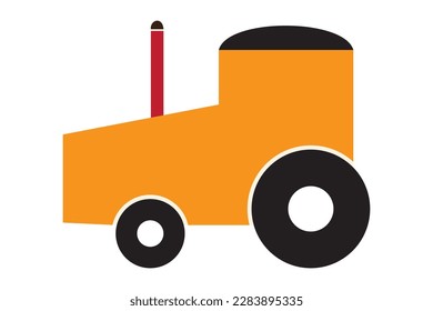 Vector Tractor icon on white background