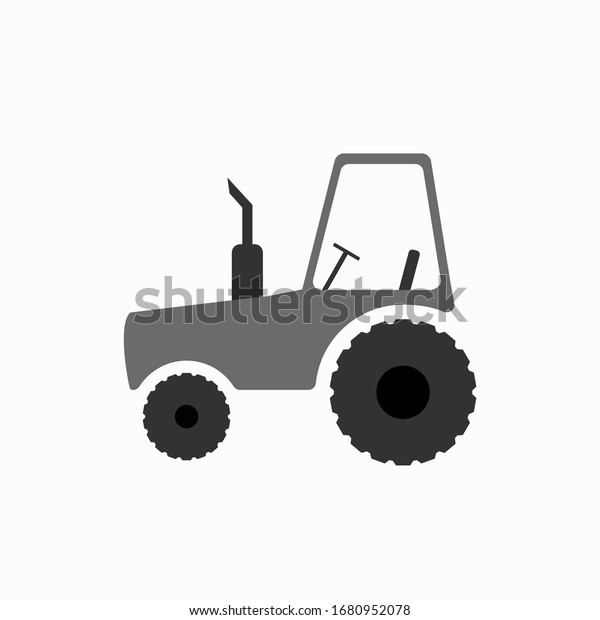 vector Tractor icon on
white background