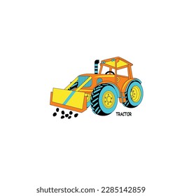 VECTOR TRACTOR LOGO FOR CLEANING THE ROADS