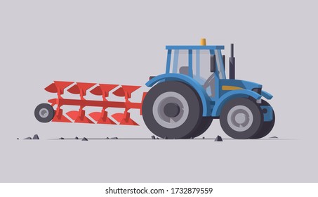 Vector Traktor & Plow. Einzelbild