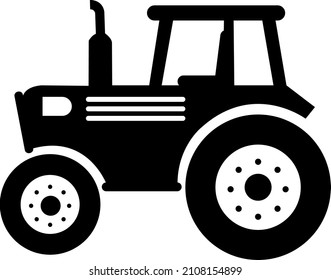 icono de la granja de vehículos de tractores vectoriales en fondo blanco.eps