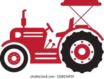 vector Tractor vehicle farm icon on white background.eps
