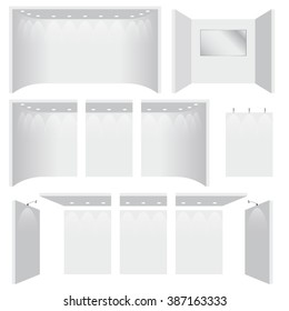 Vector trade booth plasterboard walls