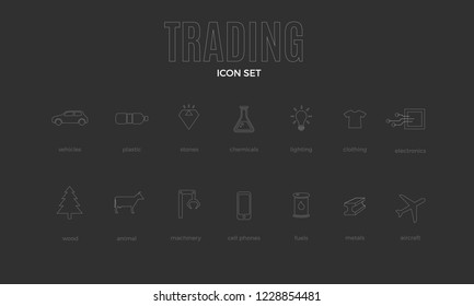 Vector trading infographic template. Color icon set design for your illustration or firm presentation