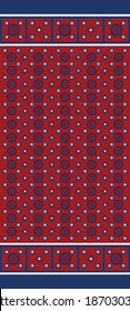 Vector del diseño tradicional de ajrak. Motivo cultural indio o paquistaní para campaña publicitaria premium. Sindhi, Balochi Fabric o Rajasthani Suit.