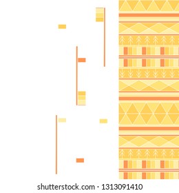 vector traditional carpet ornaments background, yellow, abstract