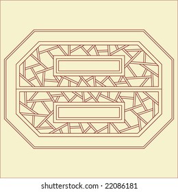 Vector of Traditional Chinese Classic Window, door, screen Frame Pattern