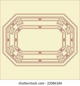 Vector of Traditional Chinese Classic Window, door, screen Frame Pattern