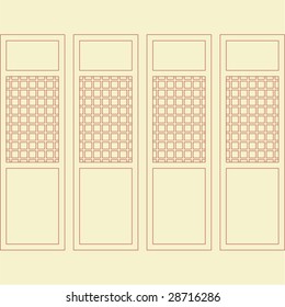 Vector of Traditional Chinese Classic Window, door, screen Frame Pattern