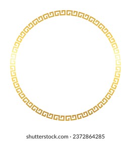 Vector traditional chinese decorative golden round frame.