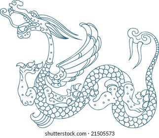 Vector Traditional Chinese Dragon Pattern Stock Vector (Royalty Free ...