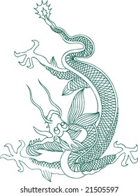 Vector of Traditional Chinese Dragon Pattern