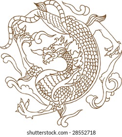 Vector of Traditional Chinese Dragon Pattern