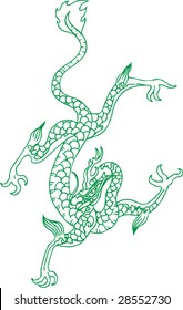 Vector of Traditional Chinese Dragon Pattern