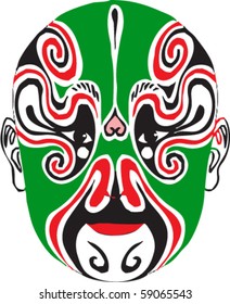 Vector of Traditional Chinese Paper-cut for Peking opera