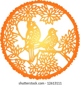 Vector of traditional Chinese Paper-cut for Spring Festaval -12