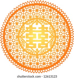 Vector of traditional Chinese Paper-cut for Spring Festaval