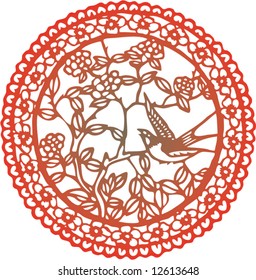 Vector of traditional Chinese Paper-cut for Spring Festival