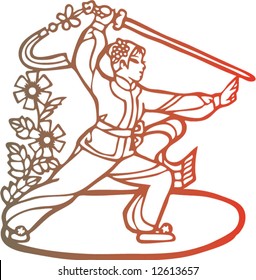 Vector of traditional Chinese Paper-cut for Spring Festival