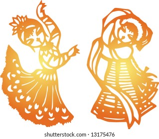 Vector of Traditional Chinese Paper-cut, very popular in North-west China