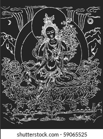 Vector of Traditional Chinese pattern for Thangka