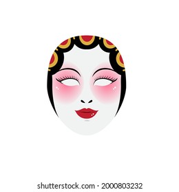 Vector Traditional Chinese Soap Opera Lady Mask.