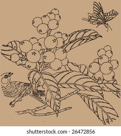 Vector of Traditional Chinese Stroke painting from Ming Dynasty