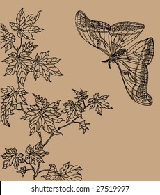 Vector of Traditional Chinese Stroke painting from Ming Dynasty