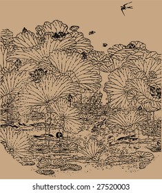 Vector of Traditional Chinese Stroke painting from Ming Dynasty