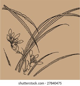 Vector of Traditional Chinese Stroke painting from Ming Dynasty