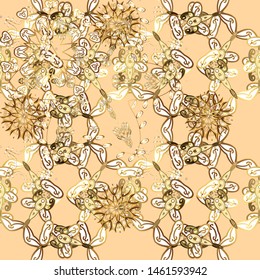 Vector traditional classic golden pattern. Oriental ornament in the style of baroque. On background.