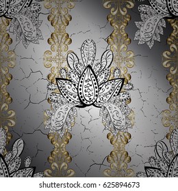 Vector traditional classic golden pattern. On gray background. Oriental ornament in the style of baroque.