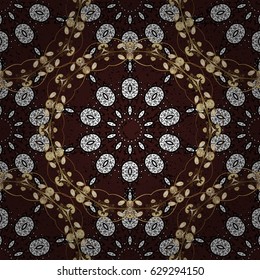 Vector traditional classic golden pattern. Brown on background. Oriental ornament in the style of baroque.