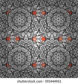 Vector traditional classic gray. Seamless oriental ornament in the style of baroque.