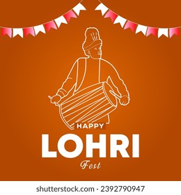 Vector Diseño creativo tradicional del feliz festival indio lohri.