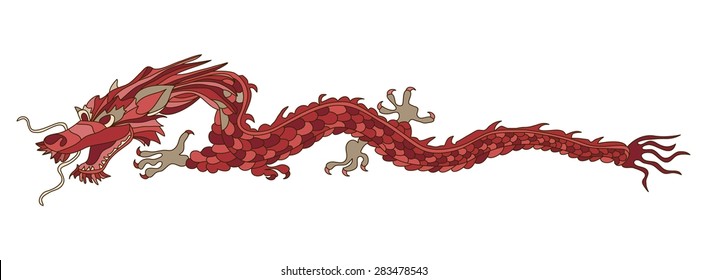 Vector of Traditional dragon in the Asian style