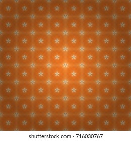 Vector traditional embroidered sketch with flowers in orange, beige and yellow colors for clothing design. Embroidery seamless floral pattern with abstract flowers.