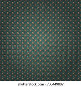 Vector traditional embroidered sketch with flowers in orange, gray and green colors for clothing design. Embroidery seamless floral pattern with abstract flowers.