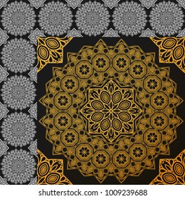 Vector traditional geometric pattern. East culture, indian heritage, mandala, arabesque. 