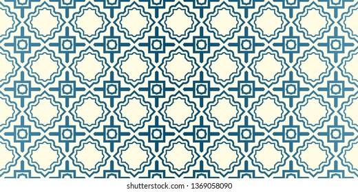 Vector Traditional Geometric Patterns In Pastel Colors. Endless Texture Can Be Used For Paper Or Scrapbooking. Blue oatmilk color.