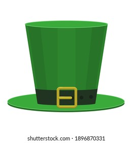 Vector Traditional green hat with buckle on white background isolated for St. Patrick's Day. It can be used for textiles, seasonal design, postcards, banners, advertising